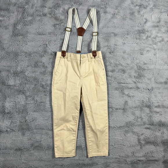 OshKosh B'gosh Tan Overalls with Adjustable Suspenders - Picture 1 of 4